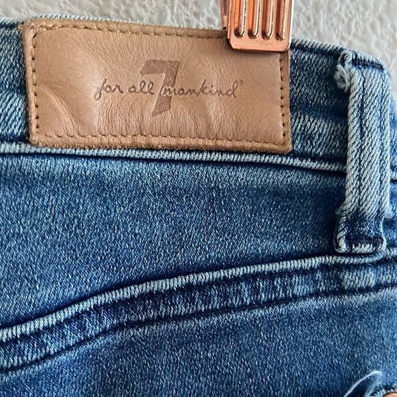 7 For All Mankind Luxe Vintage High Waist Slim Kick Sequined Jeans 27 - Picture 8 of 9